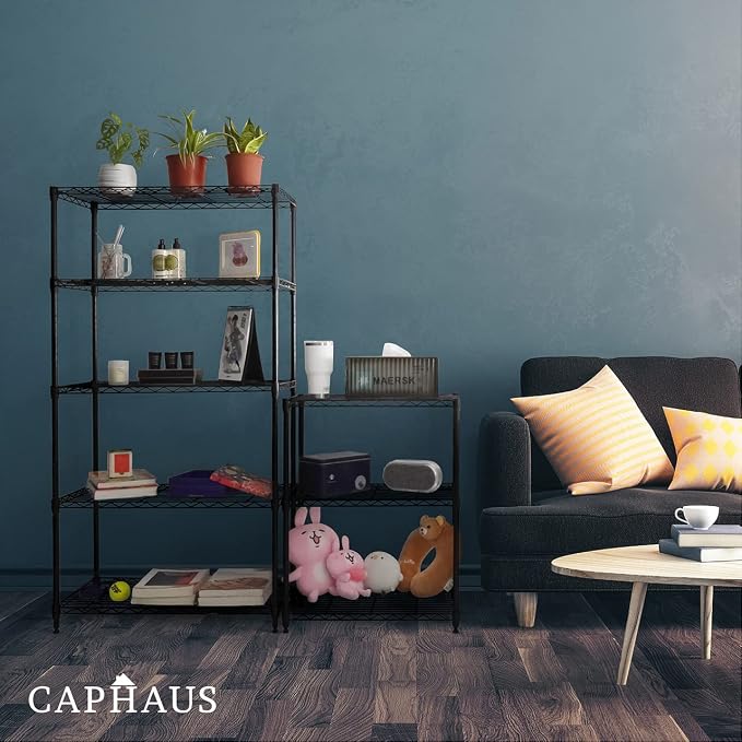 CAPHAUS 3/4/5-Tier Adjustable Height Wire Shelving Unit, Metal Steel Storage - Image 9