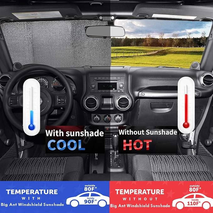 Windshield Sunshade Car Foldable UV Ray Reflector Auto Front Window Sun Shade - Image 4