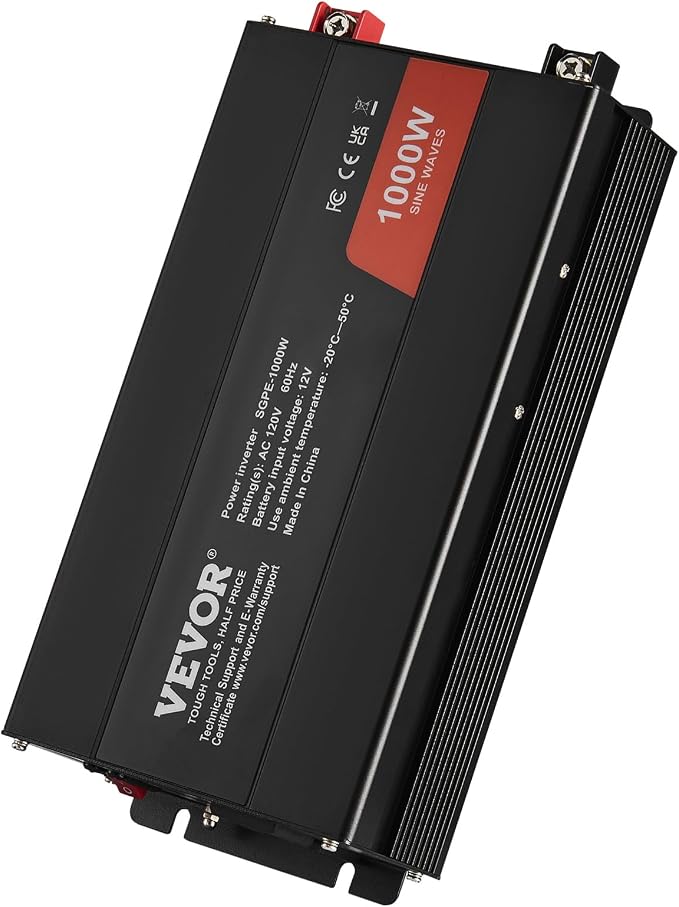 VEVOR 1000W Pure Sine Wave Inverter, DC 12V to AC 120V Power Inverter - Image 12