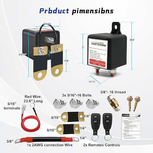 Side Post Remote Battery Disconnect Switch 12V 200A/1000A, Wireless Remote - Image 6