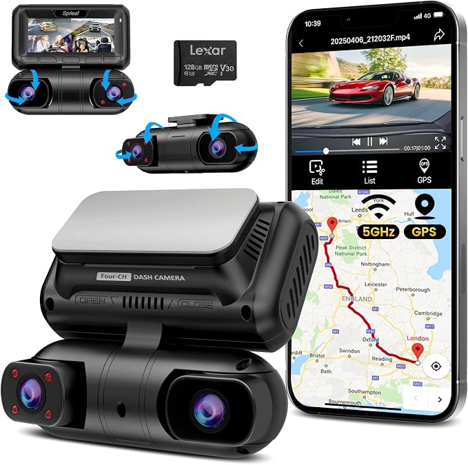 SPRLEAF 4 Channel Dash Cam by Sprleaf