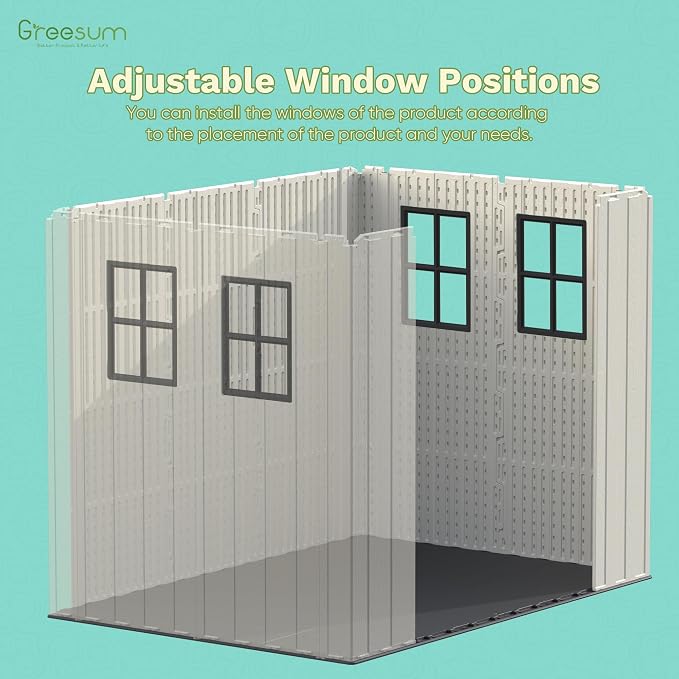 Greesum 8×6 FT Plastic Outdoor Storage Shed - Image 5