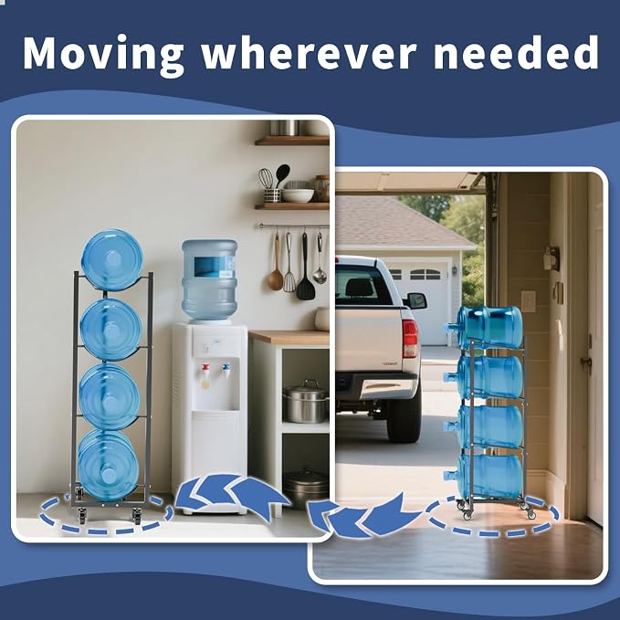 5 Gallon Water Bottle Holder: 4 Tier 5gal Water Jug Storage Rack - Image 3