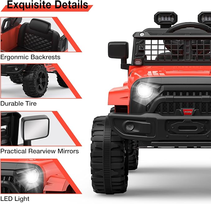 12V Kids Electric Ride On Truck Car w/Parent Remote Control, Spring Suspension - Image 2
