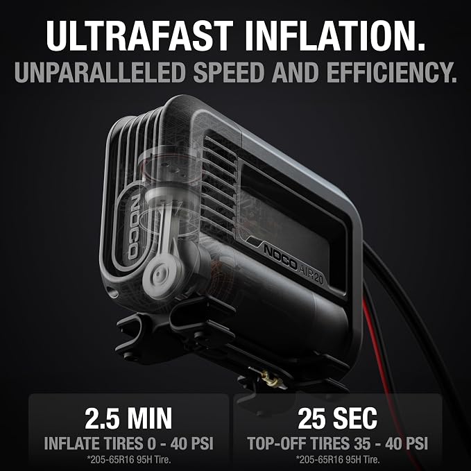 NOCO AIR20: UltraFast 20A Tire Inflator - 12V Portable Air Compressor Pump - Image 3