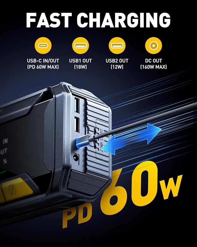 AUXITO 8000A Car Battery Jump Starter Boost Force Start Function Jump Box 60W - Image 5