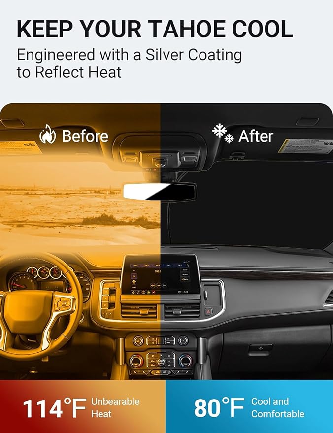 Proadsy 2025 Upgrade Windshield Sun Shade Custom Fit Tahoe Z71, High Country - Image 3