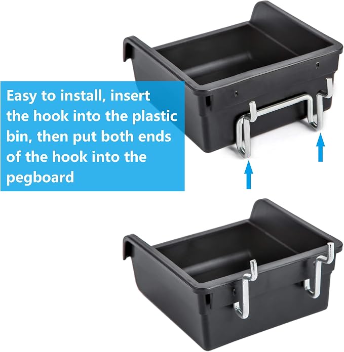 FRIMOONY Pegboard Bins with Hooks and Labels, - Image 7