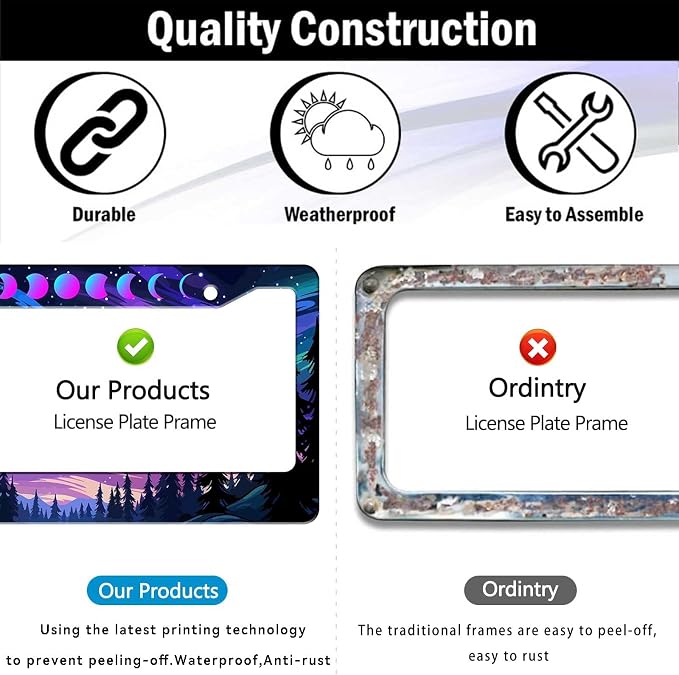 1Pcs Moon and Forest License Plate Frame - Image 5