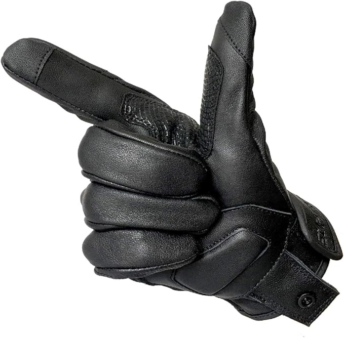 Superbike Updated Black Leather Motorcycle Gloves Hard Knuckle Armored - Image 6