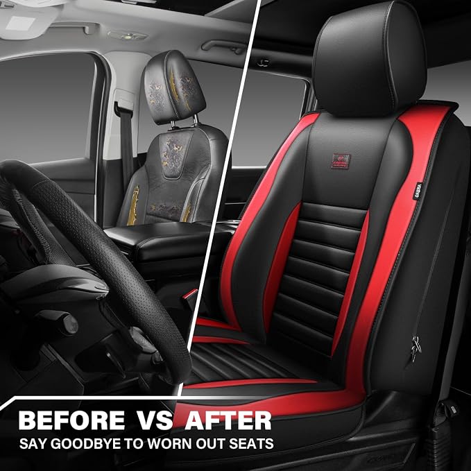 CAR PASS Nappa Leather Car Seat Covers Front Seats, Luxury Seat Protector - Image 5