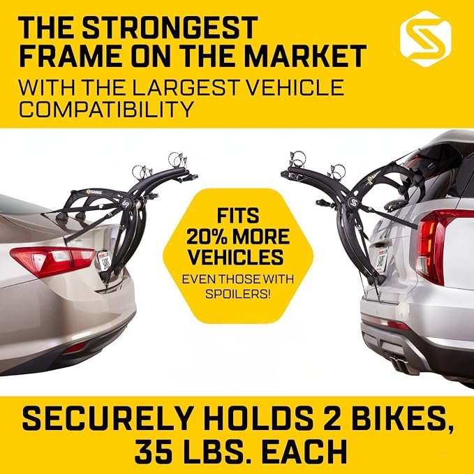 Saris Bones EX 2-Bike Trunk Rack Bicycle Carrier, Anti-Sway Straps, Made in USA - Image 10