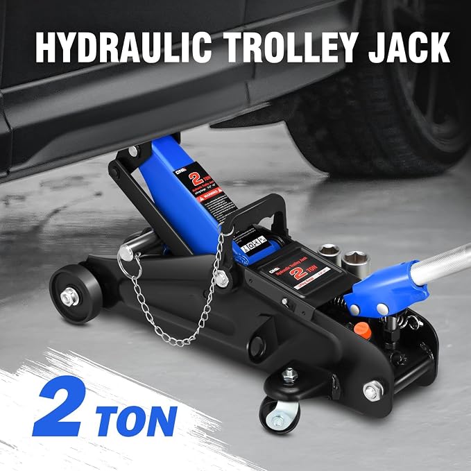DNA MOTORING Floor Jack with Socket and Lock, Low Profile Hydraulic Trolley Jack - Image 2