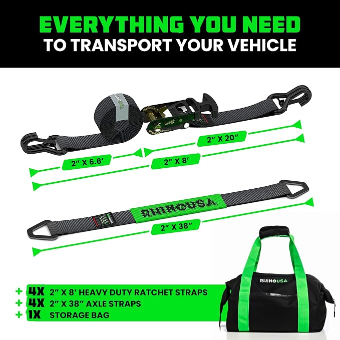 Rhino USA Car Tie Down Straps for Trailers - Image 4