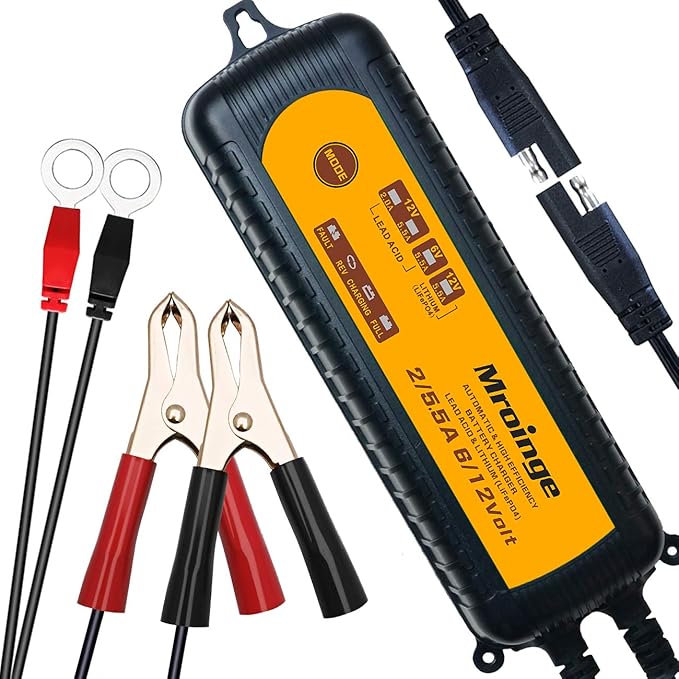 MBC055, 6V/12V 5.5A Smart Vehicle Battery Charger Maintainer by Mroinge