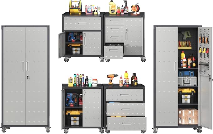 Metal Tool Cabinet, Garage Storage Cabinet System, Wall Cabinet & Locking by VIYET