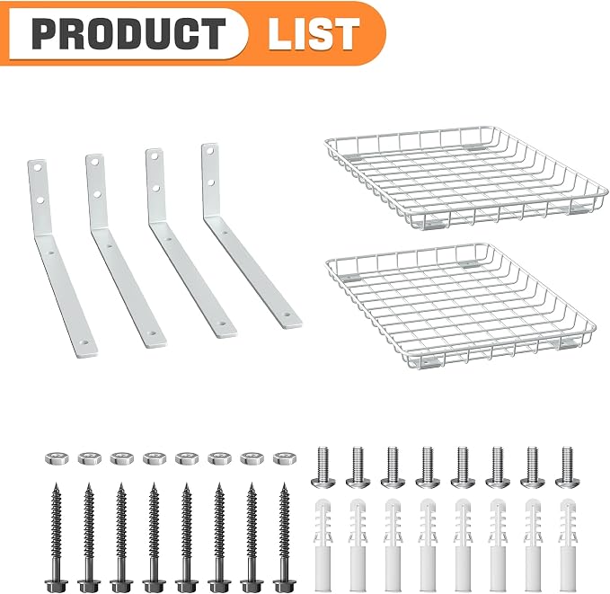 TORACK 2-Pack 12x18 Inch Wall-Mounted Shelves, Garage Wall Shelf - Image 3