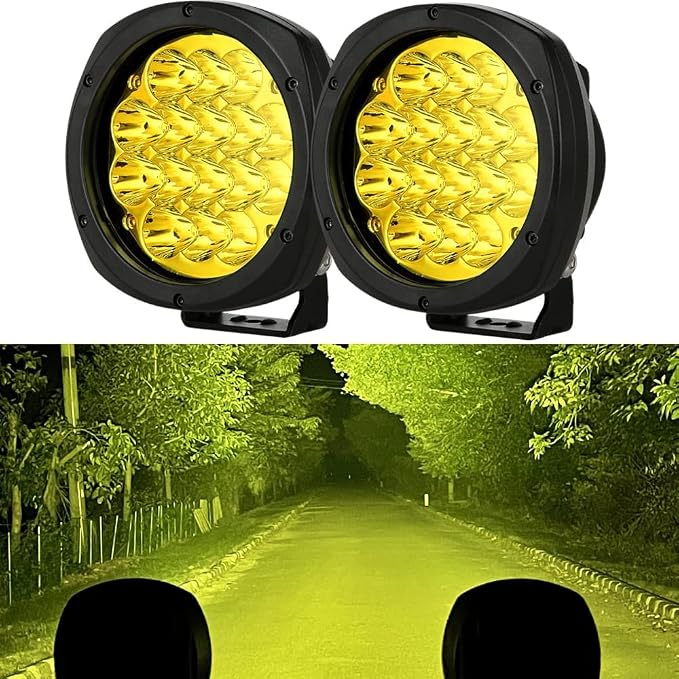 BIGLION.X 5 Inch Pair 160W Amber Round LED Offroad Lights 18800LM Amber Yellow - Image 2