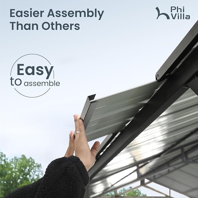 PHI VILLA 10 x 20 ft Carport Metal Carports - Image 3