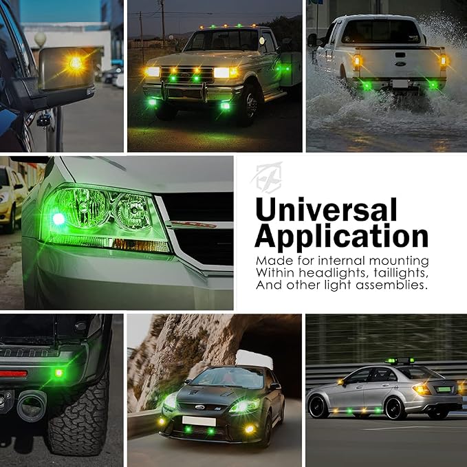 Xprite Amber Green LED Hideaway Strobe Lights Kit 20 Flashing Patterns - Image 5