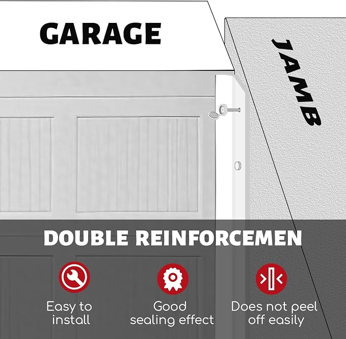 Garage Door Seal Top and Sides Seal Strip, 40FT Universal Garage Door Weather - Image 4