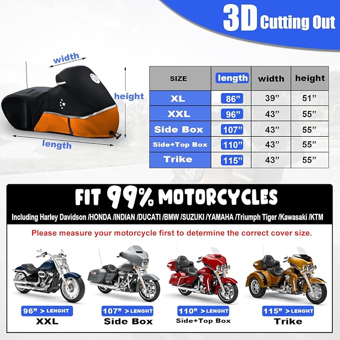 Motorcycle Cover Storage for Touring Models Harley Davidson Road King, Road - Image 6