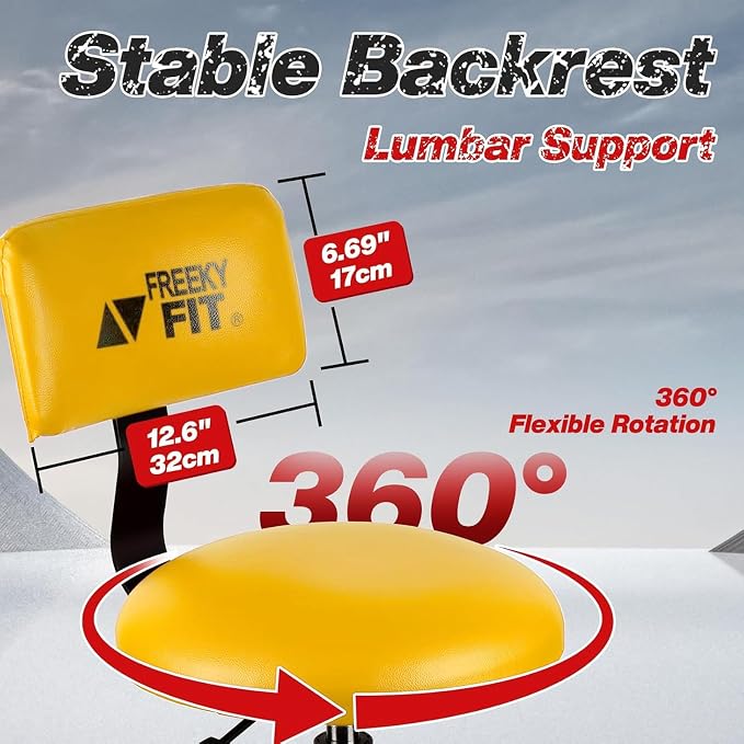 Shop Stool with Backrest, Mechanic Garage Stool - Image 5