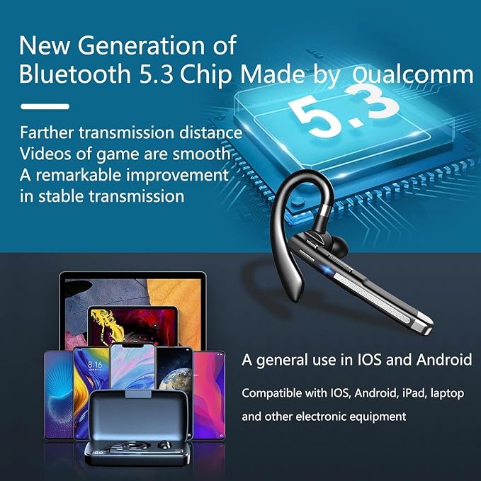 Bluetooth Headset, Wireless Bluetooth Earpiece - Image 9