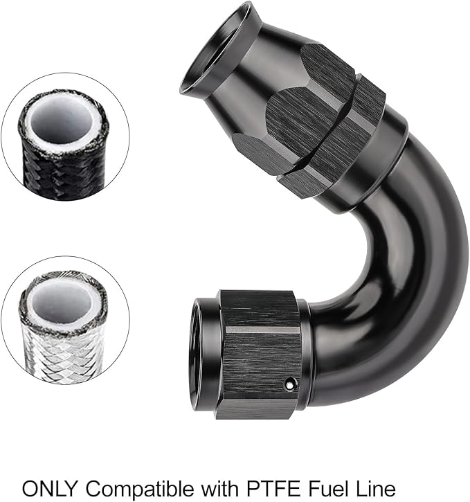 EVIL ENERGY 8AN 150 Degree PTFE One Piece Full Flow End Hose Fitting Aluminum - Image 5