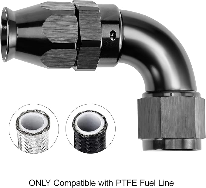 EVIL ENERGY 10AN 90 Degree PTFE One Piece Full Flow End Hose Fitting Aluminum - Image 5