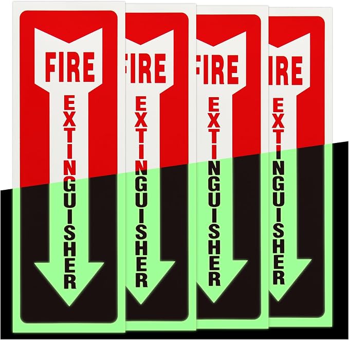 Madrigal Fire Extinguisher Glow in the Dark Sticker Sign, fire extinguisher sign by Unknown
