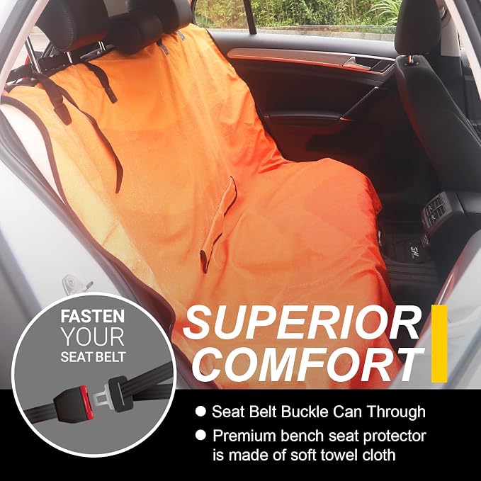 Back Seat Cover for Car Trucks Van SUV, Waterproof Rear Bench Towel Seat Covers - Image 4