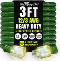 3ft Outdoor/Indoor Extension Cord 12/3 Gauge Extra Heavy Duty 3 Prong SJTW by LifeSupplyUSA