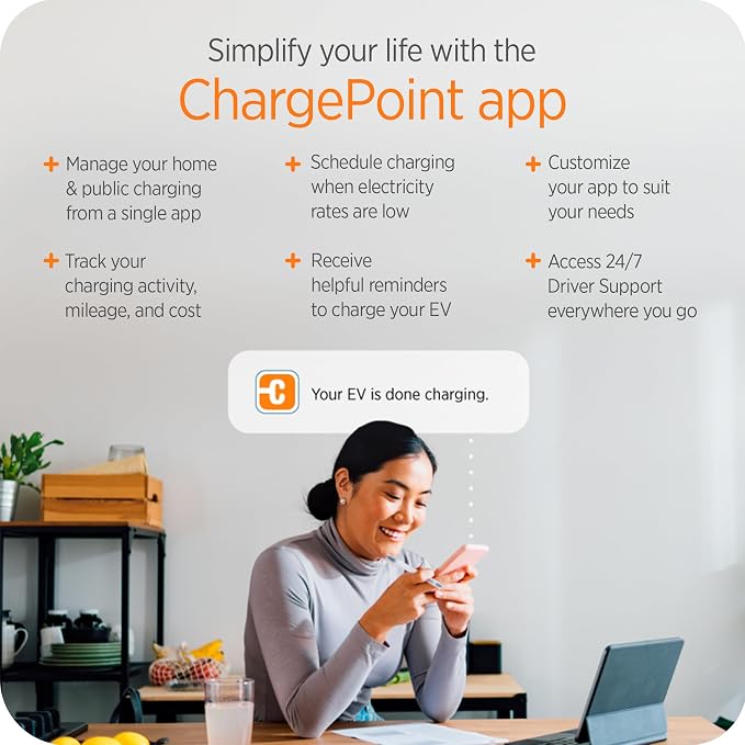 ChargePoint HomeFlex Level 2 EV Charger J1772, NEMA 14-50 Plug - Image 6