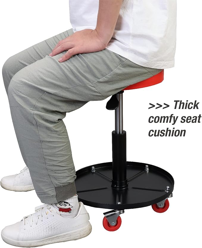 BIG RED ATRHL6201R Torin Heavy Duty Rolling Pneumatic Creeper Garage/Shop Seat: - Image 7
