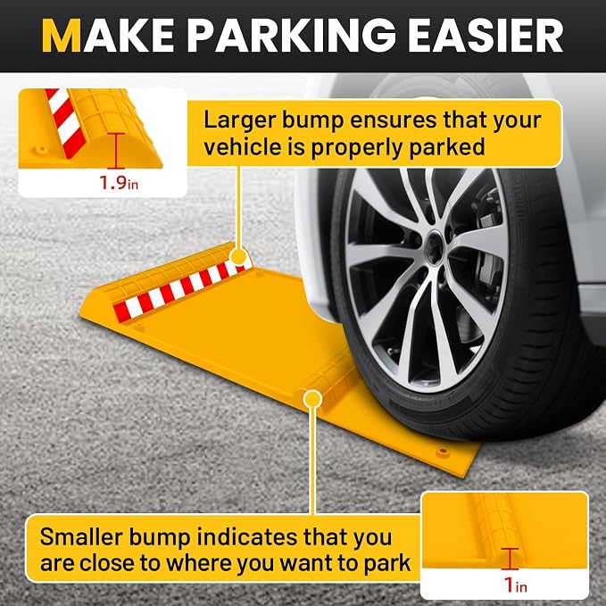2 Pack Parking Mats for Garage Floors, 21.6" x 11" x 1.9" Heavy Duty Garage Car - Image 4