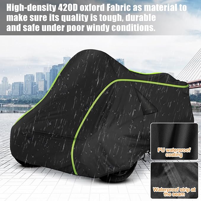 for Can-Am Spyder RT Full Cover 2010-2019, 420D Heavy Duty Waterproof Cover - Image 5