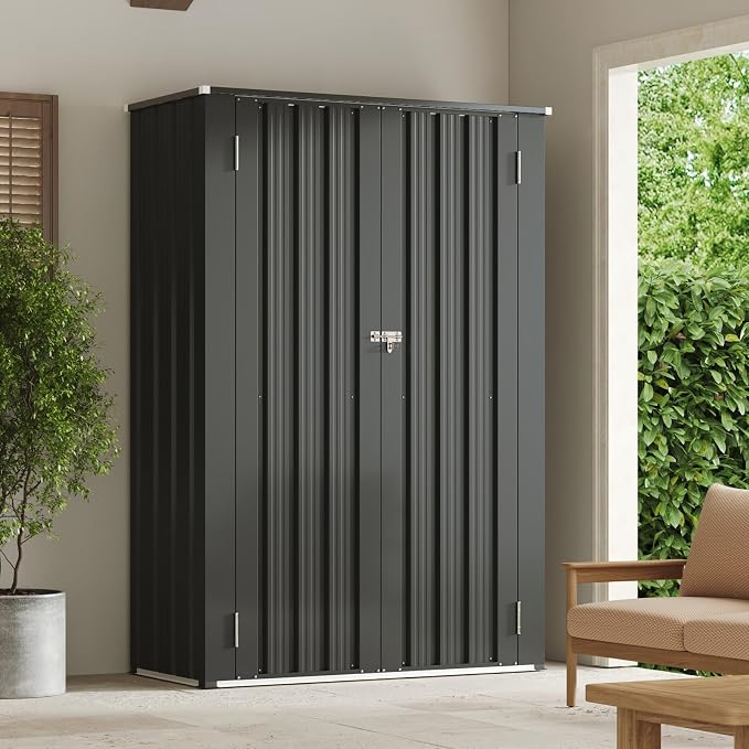 Aoxun 47x19 in Outdoor Storage Cabinet Metal Garden Shed - Image 7