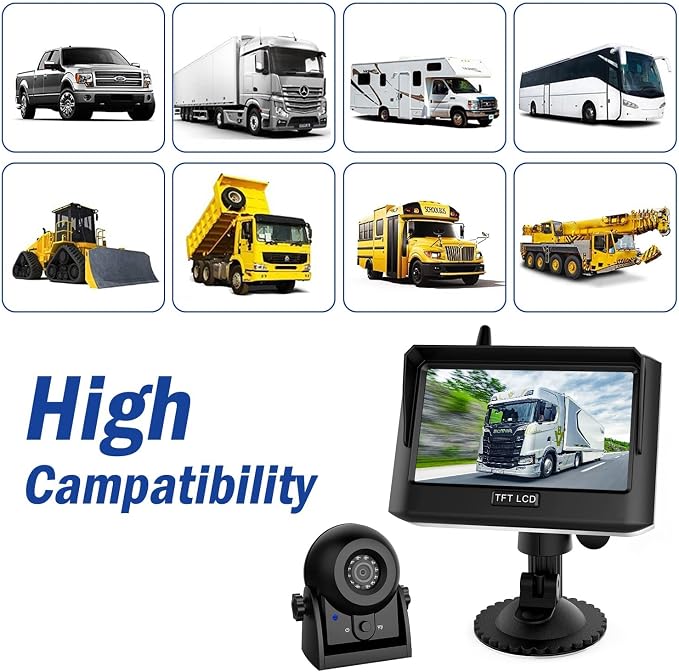 Magnetic Wireless Trailer Backup Camera System, 4.3inch TFT LCD Monitor & IP68 - Image 7
