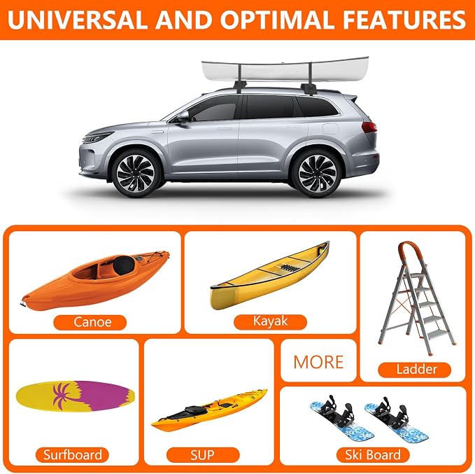 Car Soft Roof Rack Black 600D Oxford Cloth EVA Foam Anti Slip Bottom Universal - Image 3