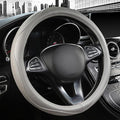 High-Grade Gray Genuine Leather Steering Wheel Cover by PJBTVZ