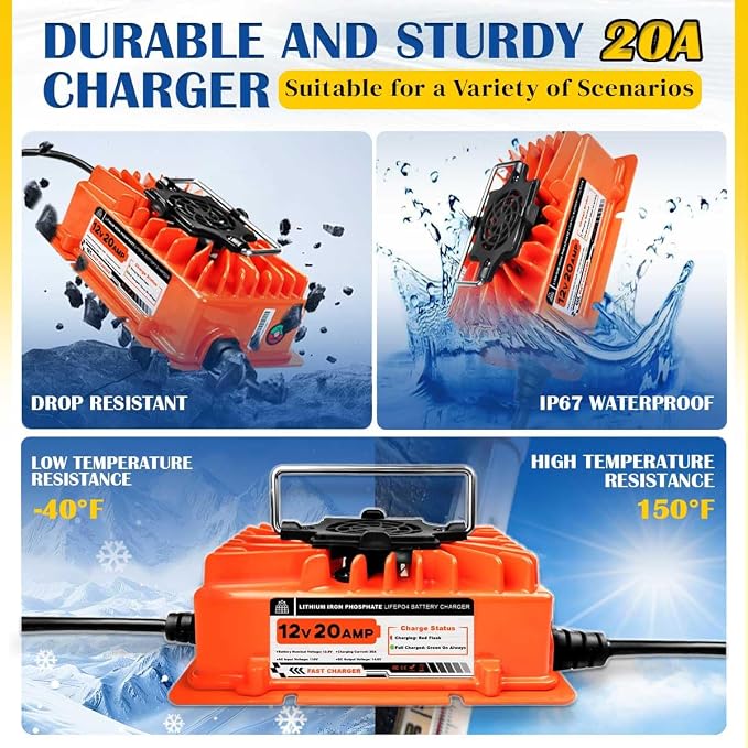 14.6V 20A LiFePO4 Battery Charger 12V Lithium Battery Charger - Image 5