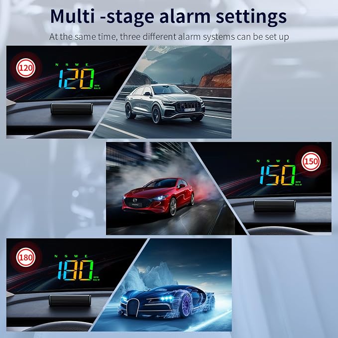 Heads Up Display M2S, GPS Speedometer Multi-Segment Alarm Settings, Fully - Image 3