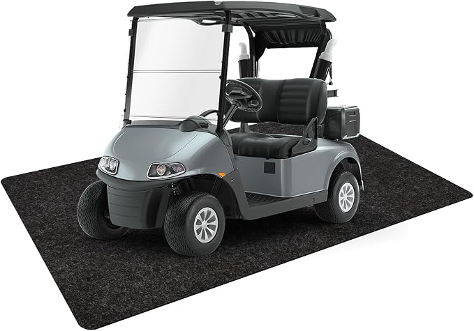 Golf Cart Parking Mat 4.9 ft × 9.1 ft Garage Floor Mat Oil Absorbent Waterproof by HaleroStroe