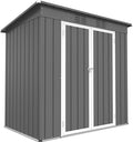 6' x 4' Outdoor Metal Storage Shed, Galvanized Steel Tool Garden Shed, by Hohuqeri