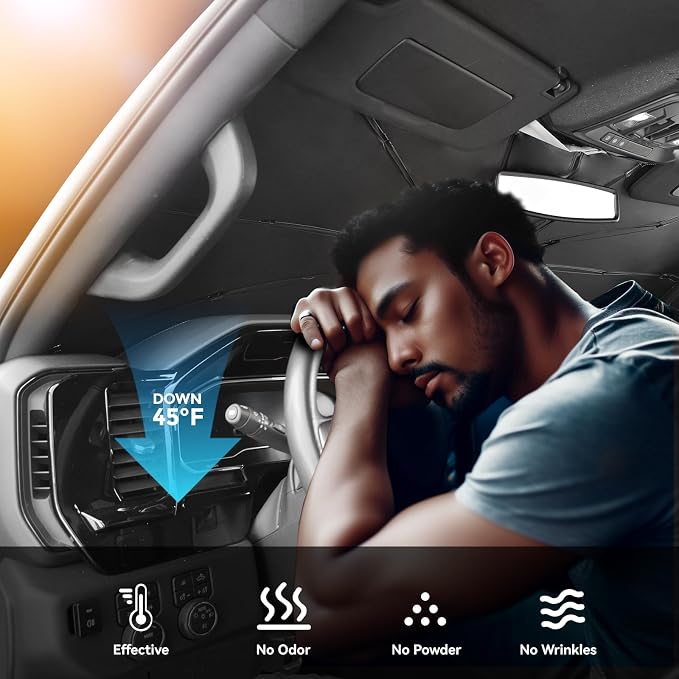 2019-2025 Upgraded for Chevy Silverado 1500 Sunshade, Portable Foldable Sunshade - Image 4
