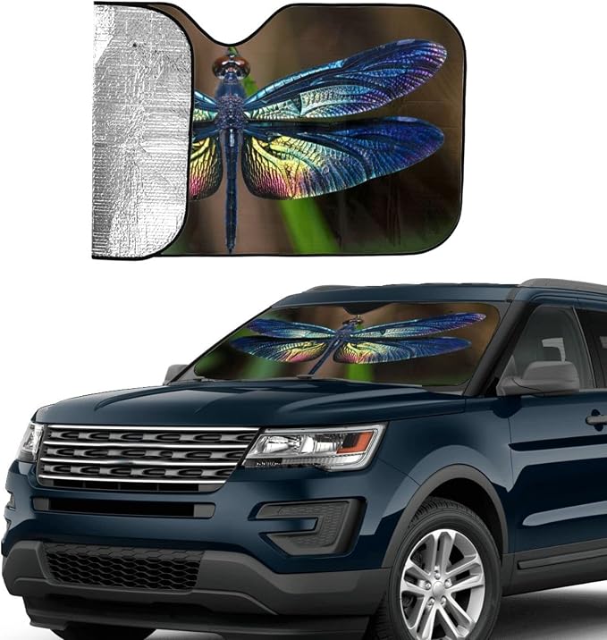 Dragonfly Car Windshield Sunshade Front Window Sun Visor Protector Foldable - Image 8