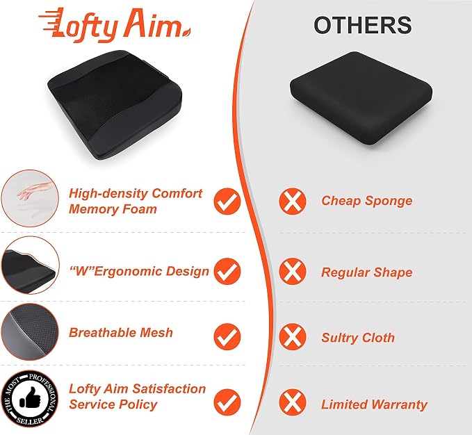 Car Seat Cushion, Comfort Memory Foam Car Cushions - Image 8
