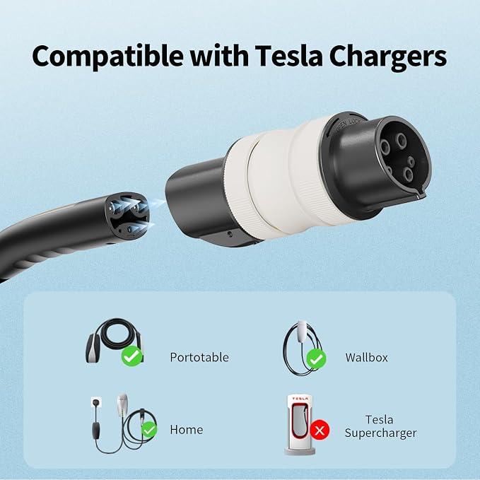 Tesla to J1772 Charger Adapter, 32 Amp / 220V, Compatible - Image 3