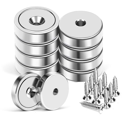 MIKEDE 10 Pack Strong Neodymium Cup Magnets, 70Lbs+ Holding Force Heavy Duty by MIKEDE